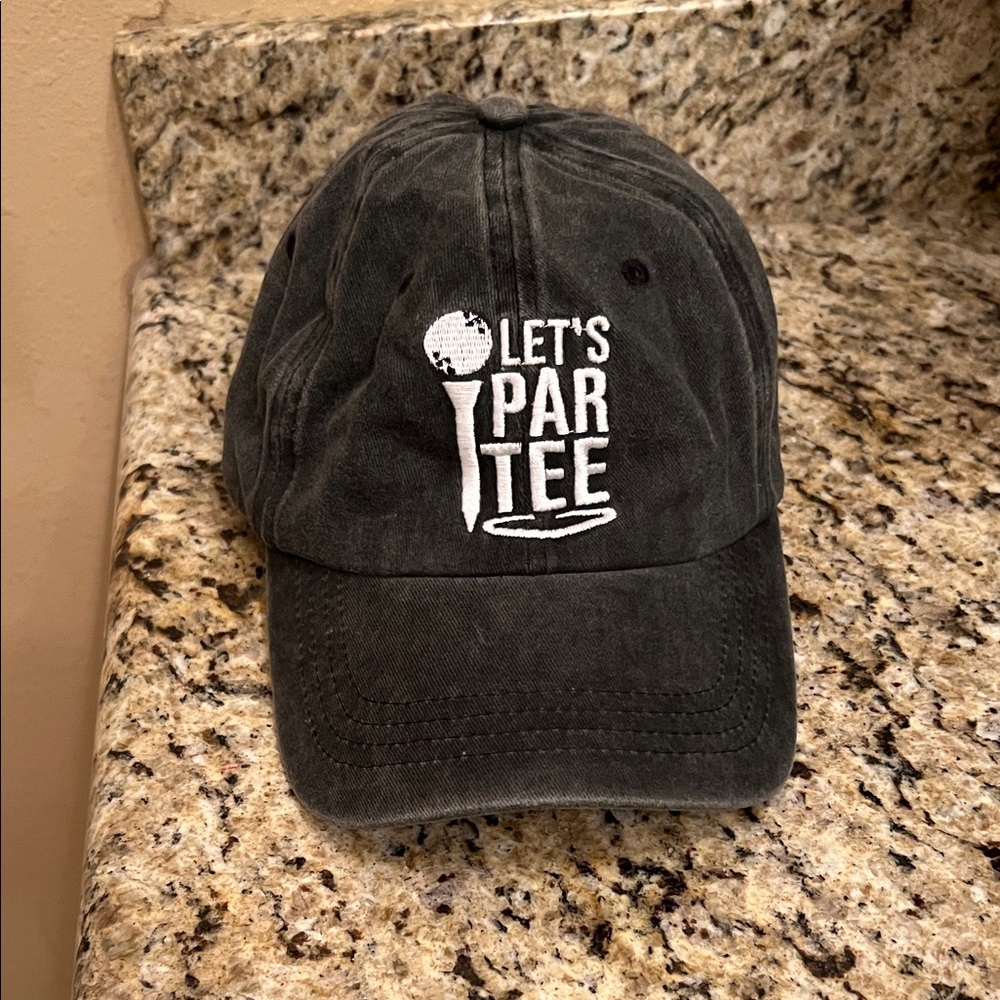 Black 'Let's Par Tee' Baseball Cap